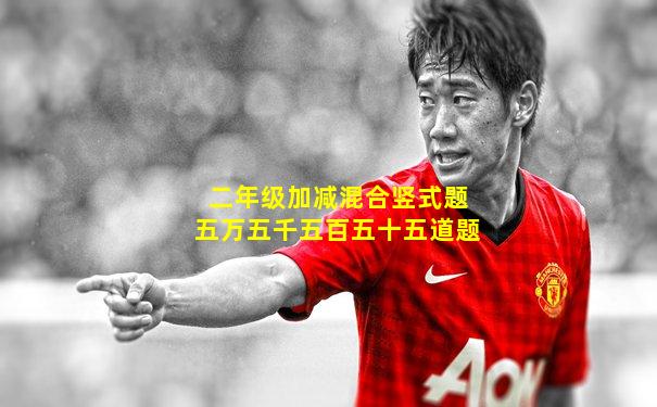 二年级加减混合竖式题五万五千五百五十五道题